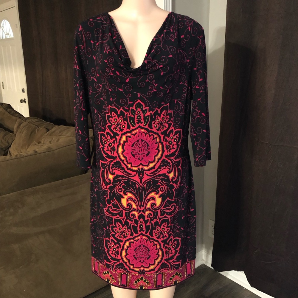 Madison Large Stretchy Dress Multicolored Floral paisley Attire Sleeve